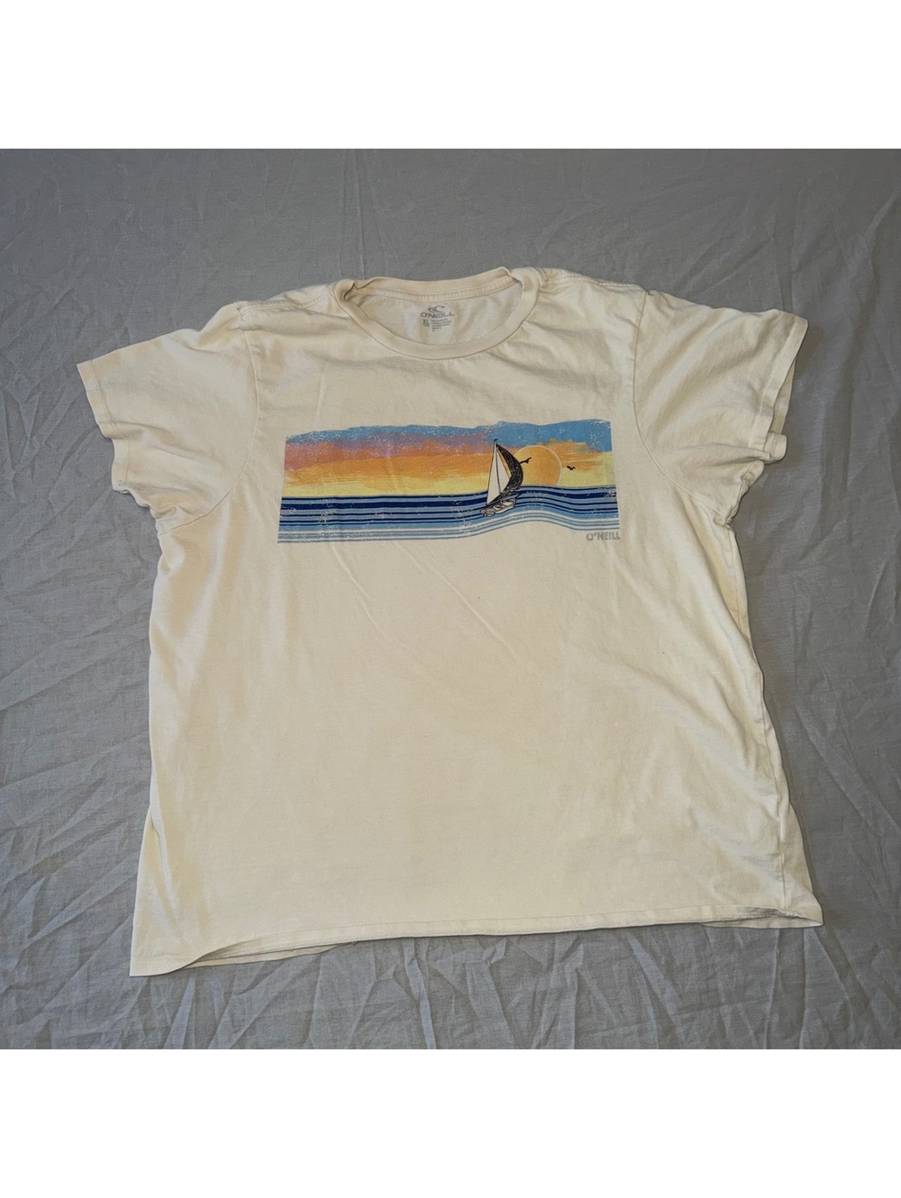 O'Neill Men's XL White Graphic Sailboat Short Sleeve T-Shirt